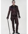 Devil Fashion Red Vintage Gothic Faux Two Pieces Party Swallow Tail Coat for Men