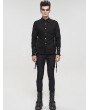 Devil Fashion Black Gothic Punk Patterned Long Slim Trousers for Men