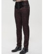 Devil Fashion Red Vintage Gothic Jacquard Party Long Straight Fit Pants for Men