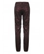 Devil Fashion Red Vintage Gothic Jacquard Party Long Straight Fit Pants for Men