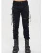 Devil Fashion Black Gothic Punk Daily Wear Straight Fitted Long Trousers for Men