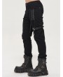 Devil Fashion Black Gothic Punk Daily Wear Straight Fitted Long Trousers for Men