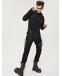 Devil Fashion Black Gothic Punk Daily Wear Straight Fitted Long Trousers for Men