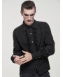 Devil Fashion Black Gothic Retro Jacquard Long Lantern Sleeve Shirt for Men