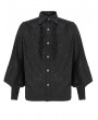 Devil Fashion Black Gothic Retro Jacquard Long Lantern Sleeve Shirt for Men