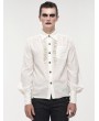 Devil Fashion White Gothic Retro Jacquard Long Lantern Sleeve Shirt for Men