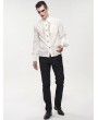 Devil Fashion White Gothic Retro Jacquard Long Lantern Sleeve Shirt for Men