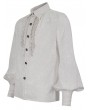 Devil Fashion White Gothic Retro Jacquard Long Lantern Sleeve Shirt for Men