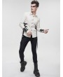 Devil Fashion White Gothic Punk Daily Wear Long Sleeve Shirt for Men