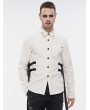 Devil Fashion White Gothic Punk Daily Wear Long Sleeve Shirt for Men