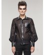 Devil Fashion Black Retro Gothic Jacquard Long Sleeve Shirt for Men