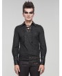 Devil Fashion Black Gothic Retro Jacquard Long Sleeve T-Shirt for Men