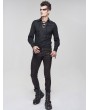 Devil Fashion Black Gothic Retro Jacquard Long Sleeve T-Shirt for Men