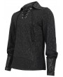 Devil Fashion Black Gothic Retro Jacquard Long Sleeve T-Shirt for Men