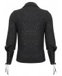 Devil Fashion Black Gothic Retro Jacquard Long Sleeve T-Shirt for Men