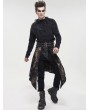 Devil Fashion Black Gothic Punk Open Front Irregular Half Skirt for Men