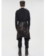 Devil Fashion Black Gothic Punk Open Front Irregular Half Skirt for Men