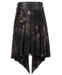 Devil Fashion Black Gothic Punk Open Front Irregular Half Skirt for Men