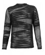 Devil Fashion Black Gothic Punk Transparent Net Long Sleeve T-Shirt for Men