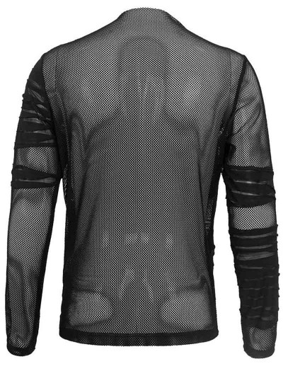Devil Fashion Black Gothic Punk Net Transparent Long Sleeve