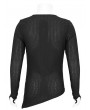 Devil Fashion Black Gothic Punk Asymmetric Long Sleeve T-Shirt for Men