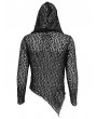 Devil Fashion Black Gothic Punk Irregular Hooded Net T-Shirt for Men