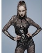 Punk Rave Black Gothic Patent Leather Underbust Corset for Women