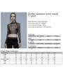 Punk Rave Black and White Gothic Skeleton Print Mesh Short T-Shirt for Women