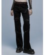 Punk Rave Black and Red Stylish Gothic Punk Grunge Straight Pants for Women