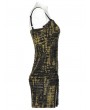 Punk Rave Yellow Gothic Grunge Punk Abstract Printing Slip Dress