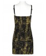 Punk Rave Yellow Gothic Grunge Punk Abstract Printing Slip Dress