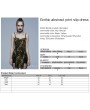 Punk Rave Yellow Gothic Grunge Punk Abstract Printing Slip Dress