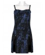 Punk Rave Blue Gothic Grunge Punk Abstract Printing Slip Dress