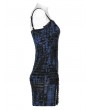 Punk Rave Blue Gothic Grunge Punk Abstract Printing Slip Dress