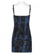 Punk Rave Blue Gothic Grunge Punk Abstract Printing Slip Dress