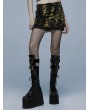 Punk Rave Yellow Gothic Grunge Punk Decadent Knitted Short Skirt for Women