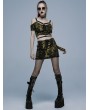 Punk Rave Yellow Gothic Grunge Punk Decadent Knitted Short Skirt for Women