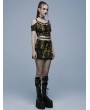 Punk Rave Yellow Gothic Grunge Punk Decadent Knitted Short Skirt for Women