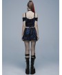 Punk Rave Blue Gothic Grunge Punk Decadent Knitted Short Skirt for Women