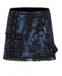 Punk Rave Blue Gothic Grunge Punk Decadent Knitted Short Skirt for Women