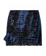 Punk Rave Blue Gothic Grunge Punk Decadent Knitted Short Skirt for Women