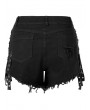 Punk Rave Black Gothic Punk Jeans Shorts for Women