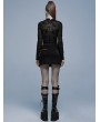 Punk Rave Black Gothic Spider Web Printting Perspective Long Sleeve T-Shirt for Women