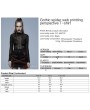 Punk Rave Black Gothic Spider Web Printting Perspective Long Sleeve T-Shirt for Women