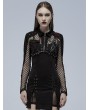 Punk Rave Black and Red Gothic Punk Mesh Bat Short Jacket for Women