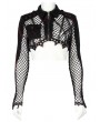 Punk Rave Black and Red Gothic Punk Mesh Bat Short Jacket for Women