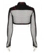 Punk Rave Black and Red Gothic Punk Mesh Bat Short Jacket for Women