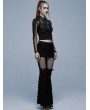 Punk Rave Black Gothic Punk Flare Long Pants for Women