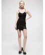 Punk Rave Black and Red Gothic Daily Wear Bat Slip Dress
