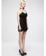 Punk Rave Black and Red Gothic Daily Wear Bat Slip Dress